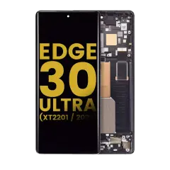 OLED Assembly With Frame Compatible For Motorola Edge 30 Ultra (XT2201 / 2022) (Refurbished) (Interstellar Black)