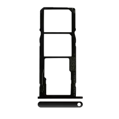 Plateau pour double carte SIM compatible avec Motorola Moto G7 Power (XT1955 / 2019) (Version Internationale) (Noir Céramique)