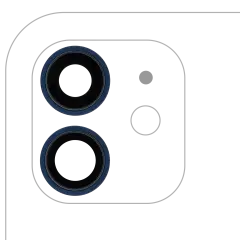 Back Camera Lens With Bracket & Bezel Compatible For iPhone 12 / 12 Mini (Aftermarket Plus) (Blue)