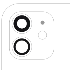 Back Camera Lens (Glass Only) With Adhesive Compatible For iPhone 12 / 12 Mini (2 Piece Set) (Real Sapphire / Premium)