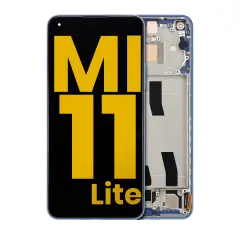 OLED Assembly With Frame Compatible For Xiaomi Mi 11 Lite / Xiaomi Mi 11 Lite 5G (Refurbished) (Bubblegum Blue)