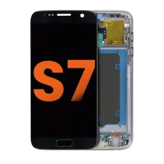 OLED Assembly With Frame Compatible For Samsung Galaxy S7 (Blemish: Grade D) (All US Models) (Black Onyx)