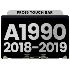 Complete LCD Display Assembly Compatible For MacBook Pro 15" Touch Bar (A1990 / Late 2018 / Early 2019) (Used OEM Pull: Grade A) (Silver)