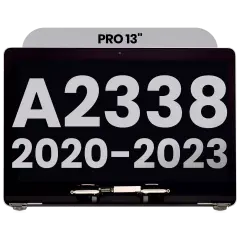 Complete LCD Display Assembly Compatible For MacBook Pro 13" (A2338 / Late 2020, A2338 / Late 2023) (M1 / M2) (Used OEM Pull: Grade A) (Space Gray)