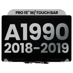 Complete LCD Display Assembly Compatible For MacBook Pro 15" Touch Bar (A1990 / Late 2018 / Early 2019) (Used OEM Pull: Grade B) (Space Gray)