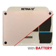 Bottom Case With Battery (A1705) Compatible For MacBook Retina 12" (A1534 / Early 2016 / Mid 2017) (Gold)