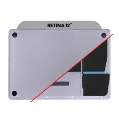 Bottom Case With Battery (A1527) Compatible For MacBook Retina 12" (A1534 / Early 2015) (Space Gray)