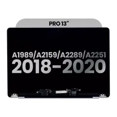 Complete LCD Display Assembly Compatible For MacBook Pro 13" (A1989 / Late 2018 / Early 2019) (A2159 / Mid 2019) (A2289 / A2251 / Mid 2020) (Used OEM Pull: Grade C) (Space Gray)