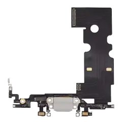 Charging Port Flex Cable Compatible For iPhone 8 (Premium) (Silver)