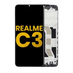 LCD Assembly With Frame Compatible For Realme C3 (Refurbished) (All Colors)