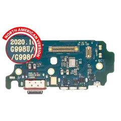 Charging Port Board With Sim Card Reader Compatible For Samsung Galaxy S21 Ultra 5G (G998U) (US Version) (Premium)
