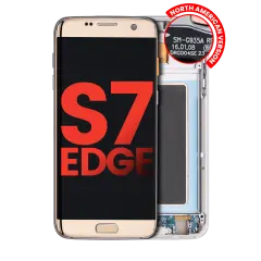 Assemblage OLED avec cadre compatible pour Samsung Galaxy S7 Edge G935A (Version nord-américaine) (Aftermarket Plus) (Or Platine)