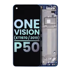 Assemblage d'écran LCD avec cadre compatible pour Motorola One Vision (XT1970 / 2019) / P50 (OEM d'origine) (Dégradé Saphir)