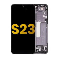 Assemblage OLED avec cadre compatible pour Samsung Galaxy S23 5G (US & International) (Reconditionné) (Phantom Black)
