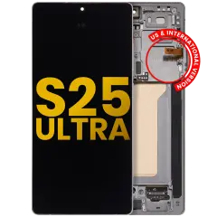 OLED Assembly With Frame Compatible For Samsung Galaxy S25 Ultra 5G (Refurbished) (US & International) (Titanium White Silver)