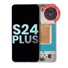 Écran OLED avec cadre compatible pour Samsung Galaxy S24 Plus 5G (Version US & Internationale) (Pack Service) (Gris Marbre)