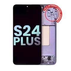 Assemblée OLED avec cadre compatible pour Samsung Galaxy S24 Plus 5G (Version US & Internationale) (Service Pack) (Violet Cobalt)
