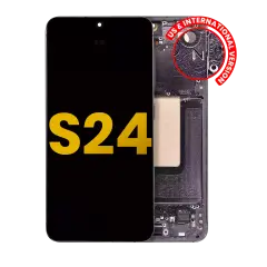 Ensemble OLED avec cadre compatible pour Samsung Galaxy S24 5G (Version US & Internationale) (Reconditionné) (Onyx Black)