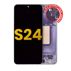 Ensemble OLED avec cadre compatible pour Samsung Galaxy S24 5G (Version US & Internationale) (Reconditionné) (Violet Cobalt)