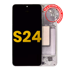 Assemblage OLED Avec Cadre Compatible Pour Samsung Galaxy S24 5G (Version US & Internationale) (Remis à neuf) (Jaune Ambre)