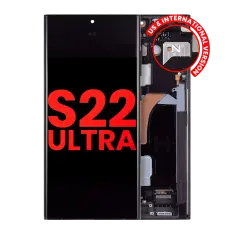 OLED Assembly With Frame Compatible For Samsung Galaxy S22 Ultra 5G (Aftermarket Plus) (Graphite / Sky Blue / Red)