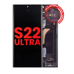 OLED Assembly With Frame Compatible For Samsung Galaxy S22 Ultra 5G (US & International Version) (Aftermarket Plus) (Phantom Black)