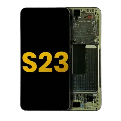 Assemblage OLED avec cadre compatible pour Samsung Galaxy S23 5G (États-Unis et International) (Remis à neuf) (Crème)