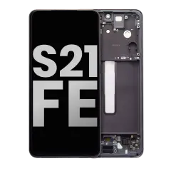 OLED Assembly With Frame Compatible For Samsung Galaxy S21 FE 5G (US & International) (Used OEM Pull: Grade B/C) (Graphite)