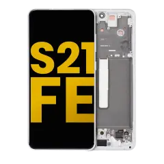 OLED Assembly With Frame Compatible For Samsung Galaxy S21 FE 5G (US & International) (Refurbished) (White)