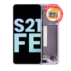 Assemblage OLED Avec Cadre Compatible Pour Samsung Galaxy S21 FE 5G (Version US & Internationale) (Service Pack) (Lavande)
