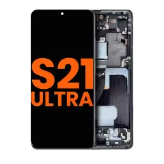 OLED Assembly With Frame Compatible For Samsung Galaxy S21 Ultra 5G (Blemish: Grade C) (Phantom Black)