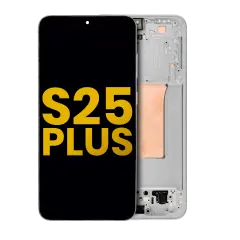 OLED Assembly With Frame Compatible For Samsung Galaxy S25 Plus 5G  (US & International Version) (Refurbished) (Silver Shadow)