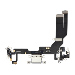 Charging Port Flex Cable With Board Compatible For iPhone 16e (Genuine OEM) (White)