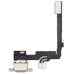 Charging Port Flex Cable With Board Compatible For iPhone 16 Pro (Genuine OEM) (White Titanium)