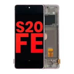 Assemblage OLED Avec Cadre Compatible Pour Samsung Galaxy S20 FE 4G / 5G (Aftermarket Plus) (Cloud Lavender)