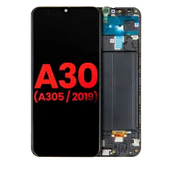 Assemblage OLED avec cadre compatible pour Samsung Galaxy A30 (A305 / 2019) (Aftermarket Plus) (Toutes les couleurs)