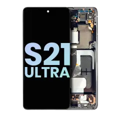 OLED Assembly With Frame Compatible For Samsung Galaxy S21 Ultra 5G (Service Pack) (Phantom Black)