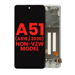 OLED Assembly With Frame Compatible For Samsung Galaxy A51 5G (A516 / 2020) (Non-Verizon 5G UW Frame) (6.46") (Aftermarket Plus) (Prism Cube White)