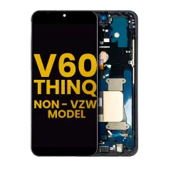 OLED Assembly With Frame Compatible For LG V60 ThinQ 5G (Non-Verizon 5G UW Frame) (Refurbished) (Black)