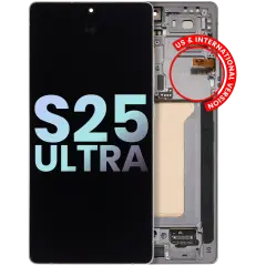OLED Assembly With Frame Compatible For Samsung Galaxy S25 Ultra 5G (Service Pack )(US & International) (Titanium White Silver)