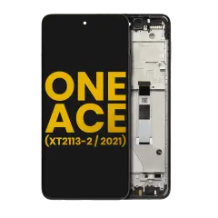 Assemblage d'écran LCD avec cadre compatible pour Motorola One 5G Ace (XT2113-2 / 2021) (Remis à neuf) (Gris Volcanique)
