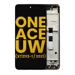 Assemblage LCD avec cadre compatible pour Motorola One 5G Ace UW (XT2113-1 / 2021) (Remis à neuf) (Gris volcanique)