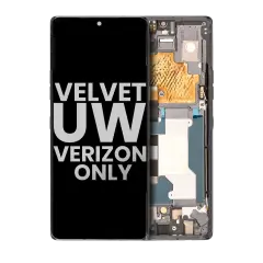 OLED Assembly With Frame Compatible For LG Velvet 5G (Verizon 5G UW Frame Only) (Used OEM Pull: Grade B/C) (Gray)