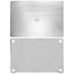 2 en 1 (Haut et Bas) Coque Compatible pour MacBook Pro 15" Touch Bar (A1990 / Fin 2018 / Début 2019) (A1707 / Fin 2016 / Mi-2017) (Argent)