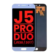 Assemblage OLED sans cadre compatible pour Samsung Galaxy J5 / Pro / Duo (J530 / 2017) (Aftermarket Plus) (Bleu / Argent)