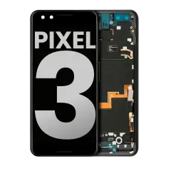 OLED Assembly With Frame Compatible For Google Pixel 3 (Used OEM Pull: Grade B/C) (Just Black)