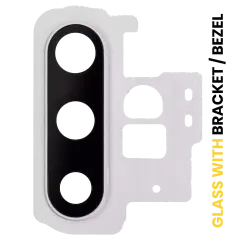 Back Camera Lens With Bracket / Bezel Compatible For Samsung Galaxy Note 10 Plus / 5G (Aura White)