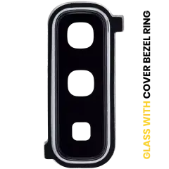 Objectif de caméra arrière avec anneau de contour de couverture compatible pour Samsung Galaxy Fold 4G (F900) / Fold 5G (F907) (Argent spatial)