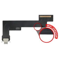 Câble flexible pour port de charge compatible avec iPad Air 4 (version WiFi) (Aftermarket Plus) (Blanc)