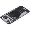 Back Glass With Steel Plate With Wireless NFC Charging MagSafe Magnet & Flashlight Flex Compatible For iPhone 15 Plus (Used OEM Pull: Grade A) (Black)